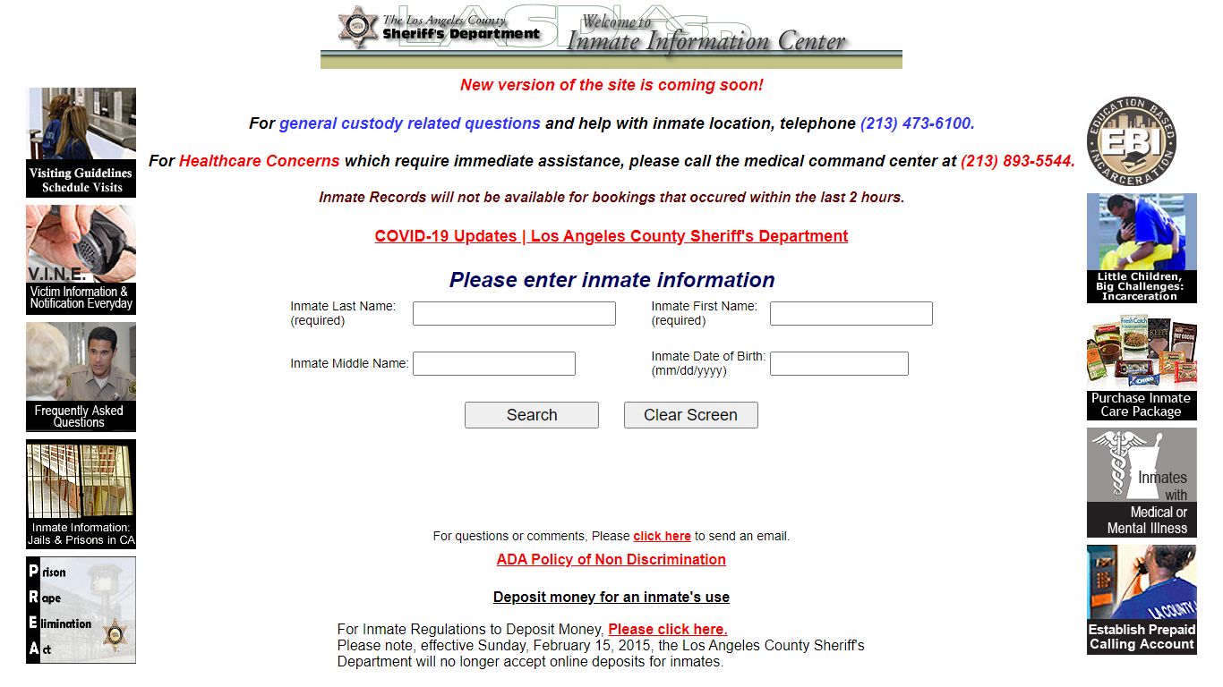 LASD Inmate Information Center - Inmate Search - Los Angeles County ...